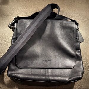 Coach Black Leather Cross Body/ Messenger Bag